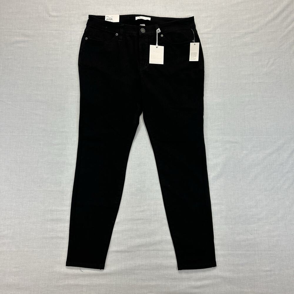 LC Lauren Conrad NEW Super Skinny Jeans Women's 16 Black Mid Rise Casual Denim